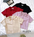 Collar Down Crop Polo Tops